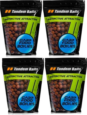 Produktbild von Tandem Baits 4-er Set Carp Food Boilies Reiner Krill, Leckere Boilies für Karpfen Angeln ohne Mühe, Köder zum Große-Fische-Angeln, Karpfenzubehör für Profis & Hobby-Angler 18 mm 1 kg