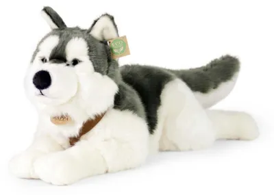 Productafbeelding van Pluche Husky Met Harnas 60 Cm Milieuvriendelijk