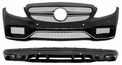 Produktbild von Stoßstange für Mercedes C W205 S205 Sport Line 2014-2020 Diffusor Auspuffblenden.