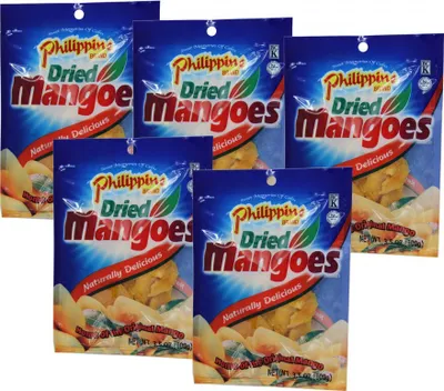Produktbild von 5er Pack Philippine BRAND getrocknete Mangos (5x 100g) | Mango-Streifen | Dried Mangoes