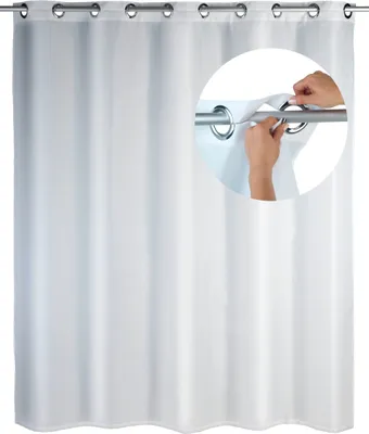 Produktbild von WENKO Duschvorhang Comfort Flex Weiß, Textil (Polyester), 180 x 200 cm, waschbar
