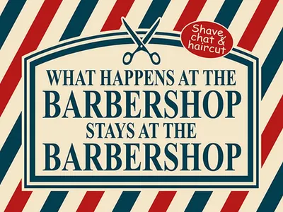 Produktbild von vianmo Holzschild 30x40 cm what happens at the Barbershop