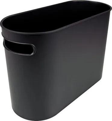 Image de Poubelle ovale 22 L, en plastique noir