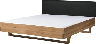 Produktbild von MASSIVMOEBEL24 Bett Eiche 200x200x85 natur geölt, Kopfteil anthrazit FICHTELBERG #28
