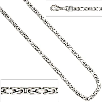 Produktbild von JOBO Königskette 925 Sterling Silber rhodiniert 45 cm Karabiner Halskette Kette