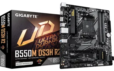Zdjęcie produktu dla GIGABYTE B550M DS3H R2, AMD, Socket AM4, AMD Ryzen 3000 Series, AMD Ryzen 4000 Series, AMD Ryzen 5000 Series, Socket AM4, DDR4-SDRAM, 128 GB