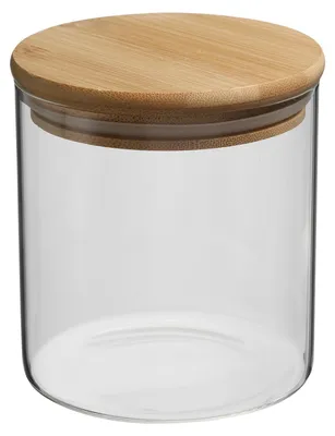 Vorratsdose Glas 800 ml mit Bambusdeckel, 12x10 cm, luftdicht