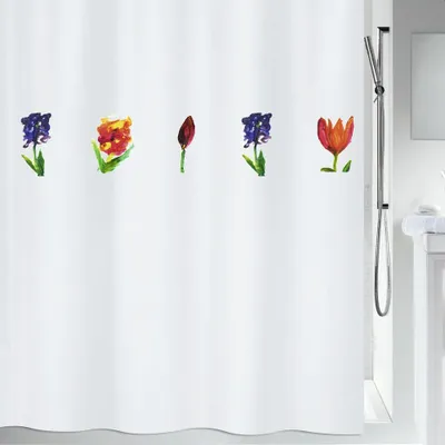 Produktbild von Spirella Anti-Schimmel Duschvorhang - Anti-Bakteriell, waschbar, wasserdicht, Polyester, „Mano“ 180x200cm Weiß