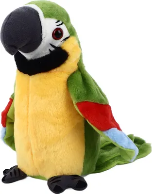 Image de Perroquet parlant électrique, peluche, disque souple, chant, voix interactive, vert