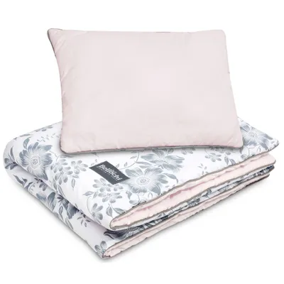 Immagine prodotto di Set multifunzionale di biancheria da letto per bambini Bellochi - biancheria da letto con imbottitura 75x100 cm e cuscino 30x40 cm - in 100% cotone - Rosa Berry