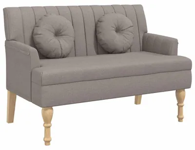 Immagine prodotto di Panchina con cuscini vidaXL, color taupe, 113 x 64,5 x 75,5 cm, in tessuto