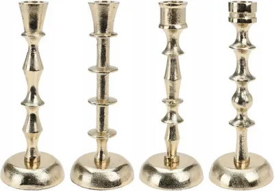 Produktbild von Kerzenhalter 4er-Set Kerzenständer Kerzenleuchter Gold Glamour 20x6cm