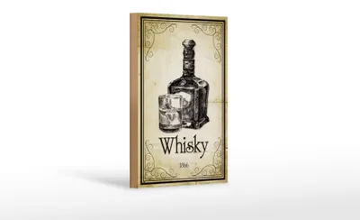 Produktbild von Holzschild Alkohol 12x18cm 1866 Whisky Retro