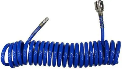 Produktbild von Sicherheits Spiral-Druckluftschlauch PU011 | 10 Meter | Ø 8x10mm | Anschluss 3/8" | 24bar | Kompressorschlauch, Gewebeschlauch, Druckluftspiralschlauch