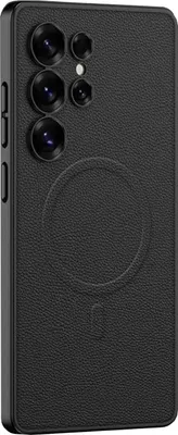 Produktbild von Für Samsung Galaxy S25 Ultra GKK MagSafe Kunstleder Schutz Hülle Case Schwarz
