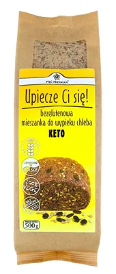 Obrázok produktu pre ZMES NA PEČENIE CHLEBA BEZ PRIDANÝCH CUKROV, BEZLEPKOVÉ KETO 500 g - PÄŤ PREMEN