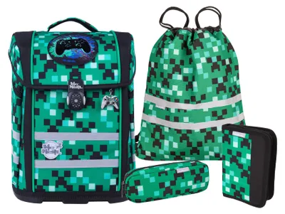 Produktbild von McNeill Schulranzen Ergo Perfecto Schoolbag Set 5-teilig Game Zone grün