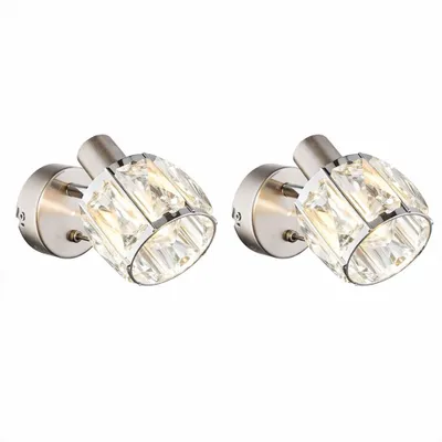 Produktbild von 2x Wandstrahler, Spot beweglich, Glaskristalle, H 12,5 cm