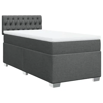 Produktbild von vidaXL Boxspringbett mit Matratze Dunkelgrau 80x200 cm Stoff