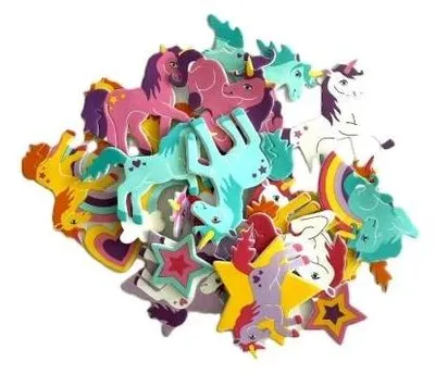 Produktbild von Aufkleber aus Schaumstoff, Einhorn und Regenbogen