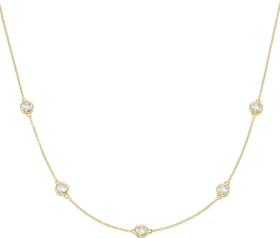 Produktbild von Karat Halskette Collier Damen Zirkonia 375 Gelbgold 99082540450