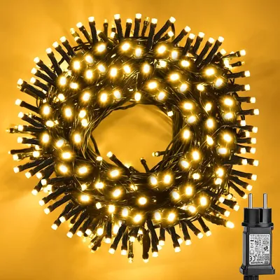 Imagen del producto de Iluminación navideña para exteriores, 20 metros, 200 LEDs, luces para árbol de Navidad con 8 modos y memoria integrada