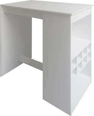 Produktbild von Küchenbar Lisa, modern, Weiß, 110x104x50 cm, Regal, Gläserhalter, 8 Flaschen