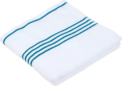 Produktbild von Handtuch - Weiß - Petrol - 50 x 100 cm - Baumwolle