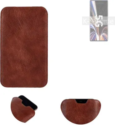 Produktbild von K-S-Trade Schutzhülle Handyhülle kompatibel mit ZTE Axon 40 Pro Handytasche Kunstleder Sleeve in braun