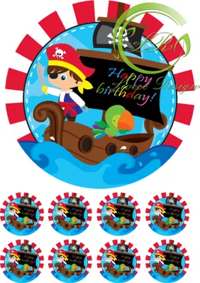 Produktbild von "Piraten" Tortenaufleger,Geburtstag,Tortendeko