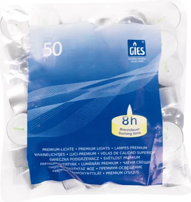 Produktbild von Premium-Lichte 50er-Beutel, Brenndauer: ca. 8 Stunden