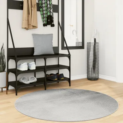 Produktbild von Teppich IZA Kurzflor Skandinavischer Look Grau Ø 120 cm