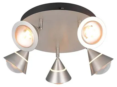 Image de Plafonnier LED, nickel mat, orientable, H 16,5 cm