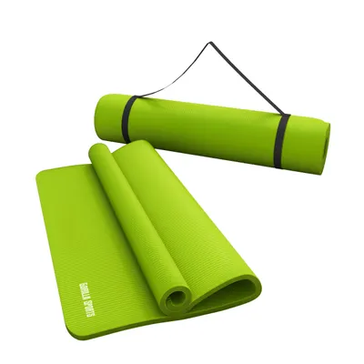 Produktbild von GORILLA SPORTS® Yogamatte - 190x100x1,5 cm, mit Tragegurt, , Rutschfest, Hellgrün - Gymnastikmatte, Fitnessmatte, Sportmatte, Trainingsmatte, Übungsmatte