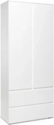 Produktbild von IMAGE7 Schrank – 2 Türen + 2 Schubladen – Mattweiß – 80 x 191 x 40 cm