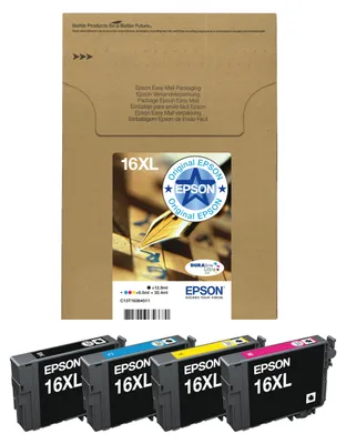 Productafbeelding van Epson 16XL Multipack Easy Mail Verpakking - 4-pack - 32,4 ml - XL - Zwart, Geel, Cyaan, Magenta - origineel - Blisterverpakking - Inktpatroon - geschikt voor WorkForce WF-2010, 2510, 2520, 2530, 2540, 2630, 2650, 2660, 2750, 2760
