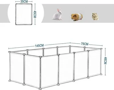 Immagine prodotto di Gabbietta per animali con sportello, 142x72x46 cm, trasparente, plastica e metallo