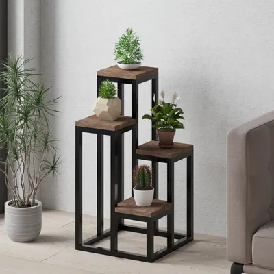 Immagine prodotto di Mompeo - Scaffali, 34x65x39h cm Marrone Noce, 4 Ripiani