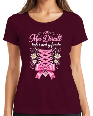 Immagine prodotto di Non ho trovato il vestito tradizionale bavarese (Dirndl). Pantaloni in pelle (Lederhose) per , per donna, maglietta, colore bordeaux, taglia M