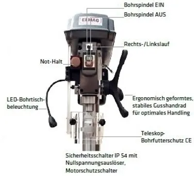 Produktbild von Elmag Keilriemen-Tischbohrmaschine KBM 16 TN, 16020