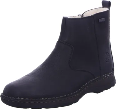 A single black boot on a white background.