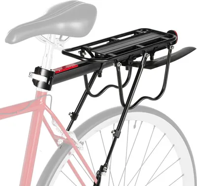 Image de TolleTour Porte-bagages vélo Porte-bagages réglable VTT, avec réflecteur- réglable pour 24 - 29 pouces vélos, y compris le garde-boue, supporte jusqu'à 50 kg maximum