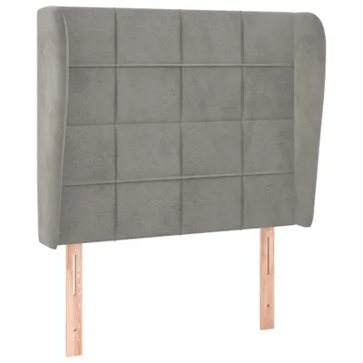 Produktbild von vidaXL Kopfteil mit Ohren Hellgrau 83x23x118/128 cm Samt