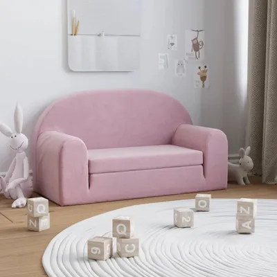 Produktbild von Best Möbel Kinder-Schlafsofa 2-Sitzer Rosa Weicher Plüsch Rosa 2024
