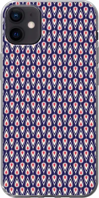 Produktbild von MuchoWow® Handyhülle Schutzhülle Hülle für Telefoonhoesje iPhone 12 mini Muster - Vintage - Blau - Rot Silikon Softcase Handy Hülle - Bild