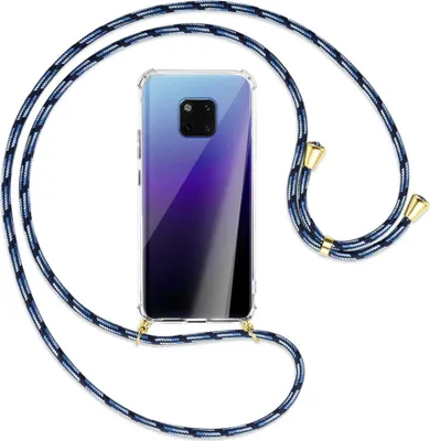 Produktbild von Handykette Backcover-Schutzhülle mit Band (Metall goldfarben) für Huawei Mate 20 Pro - Blautöne