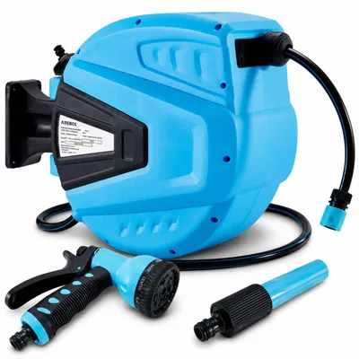 Produktbild von Arebos Automatischer Gartenschlauchaufroller 30m, Blau, 400 mm, 540 mm, 240 mm, 11 kg