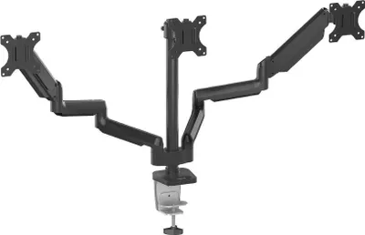 Image de Fellowes Platinum Series Triple Arm - Support de bureau pour 3 moniteurs (bras réglable) - aluminium - noir - Taille d'écran : jusqu'à 68,6 cm (jusqu'à 27 pouces)