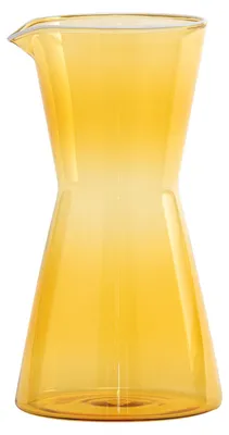 Zdjęcie produktu dla Elegancka karafka Zafferano z ręcznie dmuchanego szkła borokrzemowego w kolorze żółtego złota, ergonomiczny kształt na wyrafinowane, stylowe stoły
