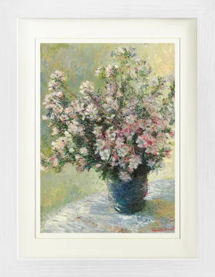 Produktbild von Claude Monet Gerahmtes Bild Mit Edlem Passepartout | Wand-Bilder | Im Bilderrahmen - Blumenstrauß aus Malven, 1881 (40 x 30 cm)